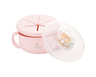 Купа за снакс 2 в 1 Kikkaboo - Savanna, 380 ml, Pink