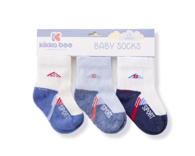 Бебешки памучни чорапи Kikkaboo - Sport, Blue, 2-3 г