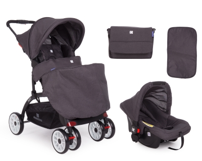 Комбинирана количка 2 в 1 Kikkaboo - Airy, Dark Grey