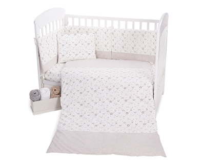 Бебешки спален комплект трико Kikkaboo - Monkey, Beige, 60 х 120 сm, 5 части
