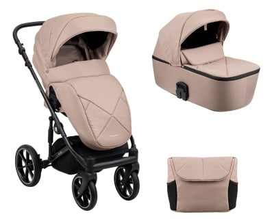 Детска комбинирана количка 2 в 1 с твърд кош Kikkaboo - Amani, Beige