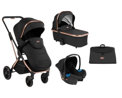 Детска комбинирана количка 3 в 1 KikkaBoo - Angele, Chrome Black