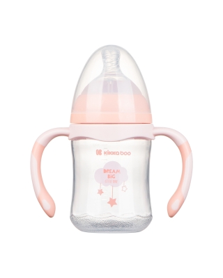 Бебешко шише с широко гърло Kikkaboo - Peach Cloud, 180 ml