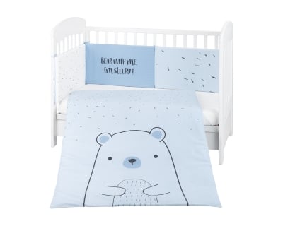 Бебешки спален комплект 2 части Kikkaboo - 70 x 140 cm, Bear with me, Blue
