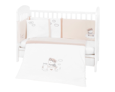 Бебешки спален комплект от 6 части Kikkaboo - 60 x 120 cm, С бродерия, Dreamy Flight
