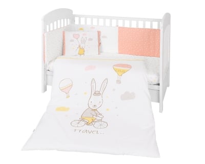 Бебешки спален комплект Kikkaboo - 60 x 120 cm, 6 части, Rabbits in Love
