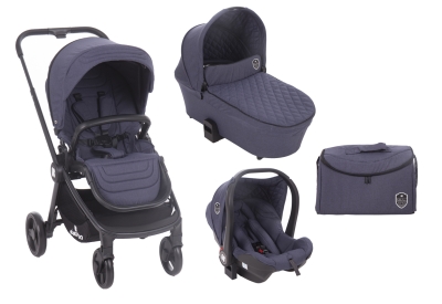 Комбинирана количка 3 в 1 KikkaBoo - Vicenza, Blue Melange