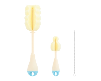 Комплект четки за почистване на шишета Kikkaboo - Blue, З броя