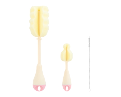 Комплект четки за почистване на шишета Kikkaboo - Pink, 3 броя