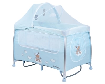 Бебешка кошара на две нива Kikkaboo - Dreamy Bear, Blue