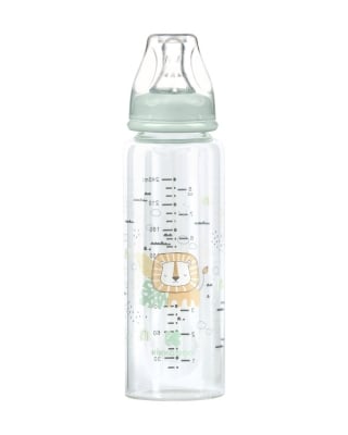 Бебешко стъклено шише Kikkaboo - Savanna, 240 ml, Mint