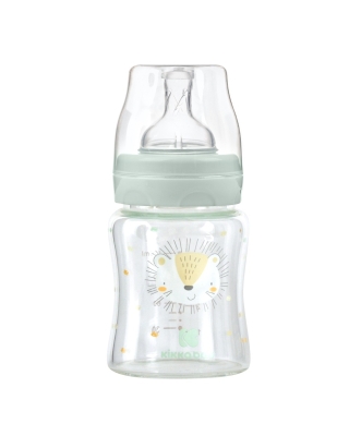 Бебешко стъклено шише Kikkaboo - Jungle King, 120 ml, Mint