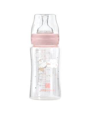 Бебешко стъклено шише Kikkaboo - Hippo Dreams, 240 ml, Pink
