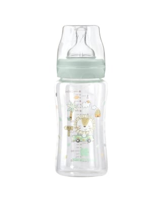 Бебешко стъклено шише Kikkaboo - Jungle King, 240 ml, Mint