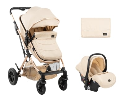 Комбинирана детска количка KikkaBoo - Kaia, 3 в 1, Beige