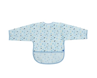 Непромокаем лигавник с ръкави и джоб Kikkaboo - Arty, Blue Pattern