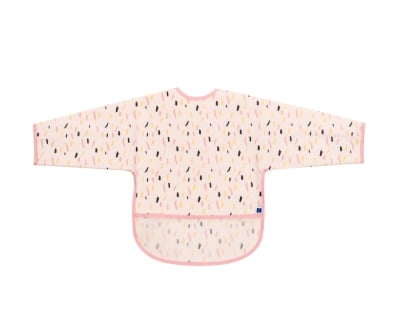 Непромокаем лигавник с ръкави и джоб Kikkaboo - Arty, Pink Pattern