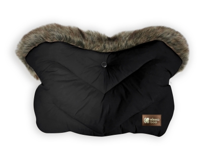 Ръкавица за количка Kikkaboo - Luxury, Fur Black