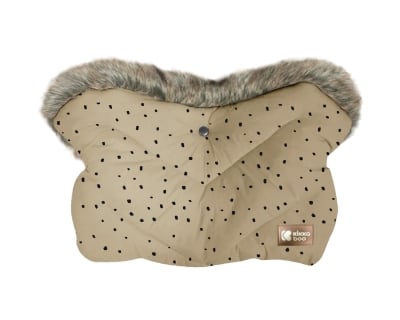 Ръкавица за количка Kikkaboo - Luxury, Fur Dots Beige