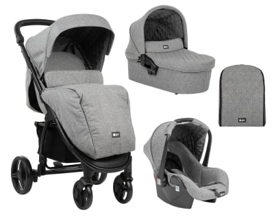 Комбинирана количка 3 в 1 KikkaBoo - Madrid, Dark Grey Melange