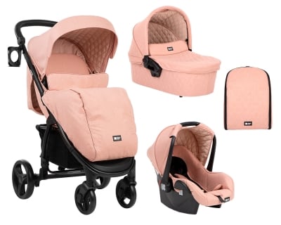 Комбинирана количка 3 в 1 KikkaBoo - Madrid, Pink Melange