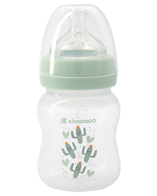 Бебешко шише с широко гърло Kikkaboo - Cactus, Mint, 160 ml
