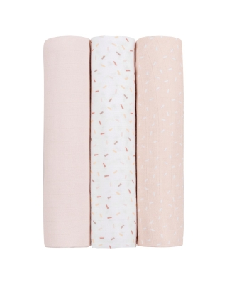 Муселинови пелени Kikkaboo - 80 х 80 cm, Confetti Pink, 3 броя