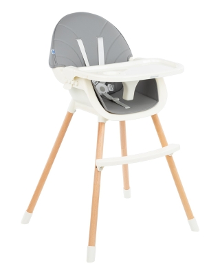 Стол за хранене 2в1 KikkaBoo - Nutri Wood, Grey