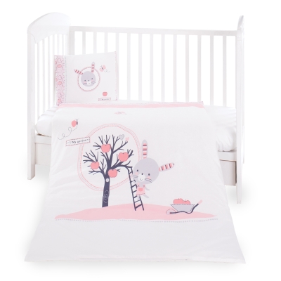 Бебешки спален комплект Kikkaboo - Bunny, Pink, 5 части