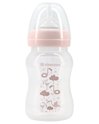 Бебешко шише с широко гърло Kikkaboo - Flamingo, Pink, 240 ml