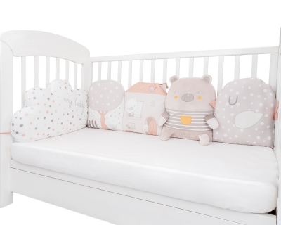 Комплект плюшени възглавници за кошара Kikkaboo - My Teddy
