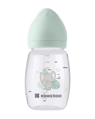 Бебешко шише с широко гърло KikkaBoo Clouds - Savanna, 260 ml, Mint