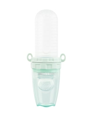 Силиконово шише и силиконова мрежа за плодове Kikkaboo - 2 в 1, Mint
