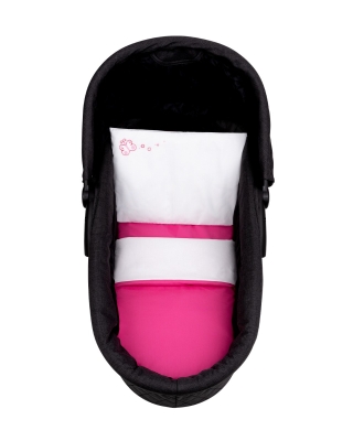 Бебешки спален комплект за количка Kikkaboo - 6 части, Solid Pink