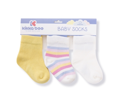 Бебешки чорапки Kikkaboo - Stripes, Yellow, 0 - 6 m
