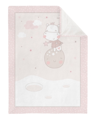 Меко бебешко одеяло с шерпа Kikkaboo - Hippo Dreams, 110 х 140 сm