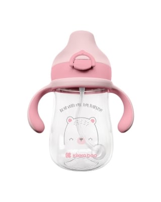 Тританова чаша с мек накрайник Kikkaboo - Bear with me, 300 ml, Pink