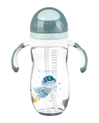Бебешко шише със сламка Kikkaboo - Superboy, 300 ml