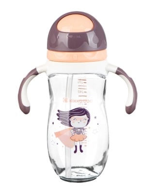 Бебешко шише със сламка Kikkaboo - Supergirl, 300 ml