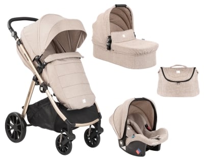 Комбинирана количка 3 в 1 KikkaBoo - Ugo, Beige Melange