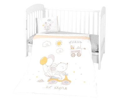 Бебешки спален комплект Kikkaboo - Joyful Mice, 3 части