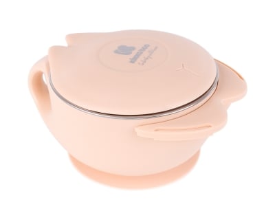 Купа с резервоар от неръждаема стомана KikkaBoo - Cat Pink, 400 ml