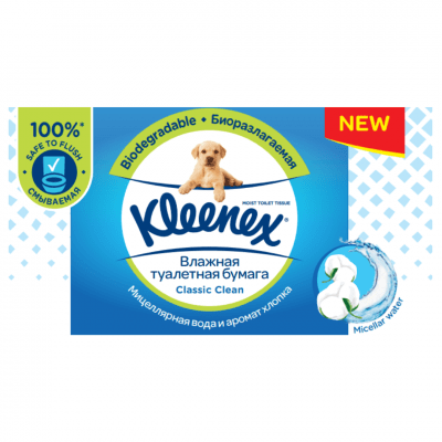 Влажна тоалетна хартия Kleenex Cleancare, 42 броя