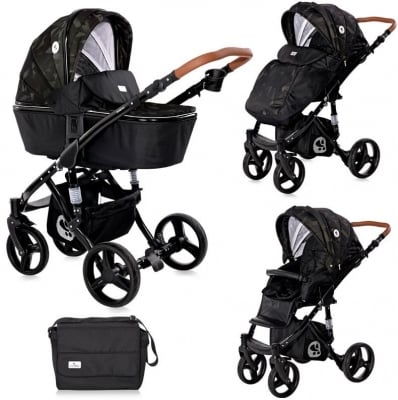 Комбинирана количка 2в1 Lorelli - Rimini, Forest Green & Black