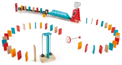 Дървена игра Hape - Домино, Мощен удар