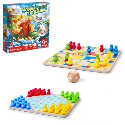 Настолна игра 3 в 1 Hape - Котешки остров
