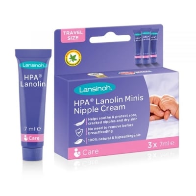 Крем за зърна Lansinoh - HPA Lanolin, 3 броя x 7 ml