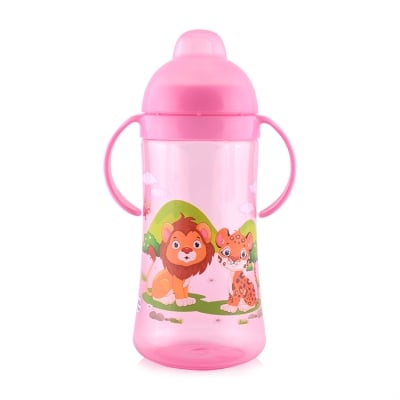 Спортна бутилка с дръжки и мек накрайник Lorelli - 330 ml, Розова