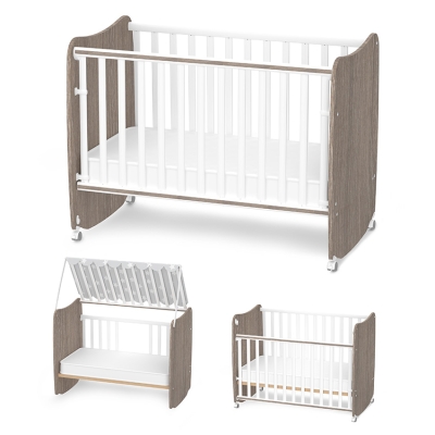 Бебешко легло Lorelli Premium - Stars, 60 x 120 сm, Бяло & Кафе