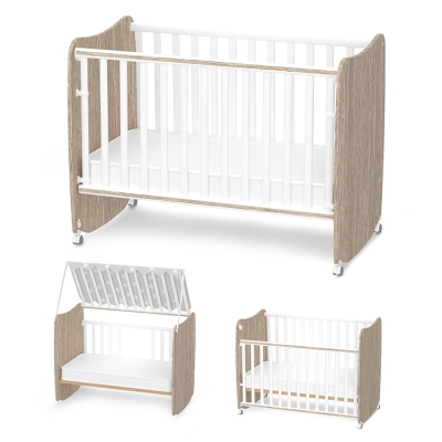 Бебешко легло Lorelli Premium - Stars, 60 x 120 сm, Бяло & Кехлибар